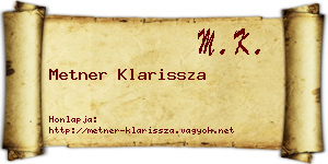 Metner Klarissza névjegykártya